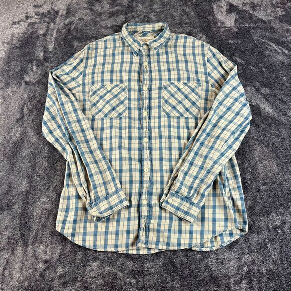 Ralph Lauren Denim & Supply Men's Button Up Blue Plaid Front Pocket XL Flannel - Picture 1 of 12